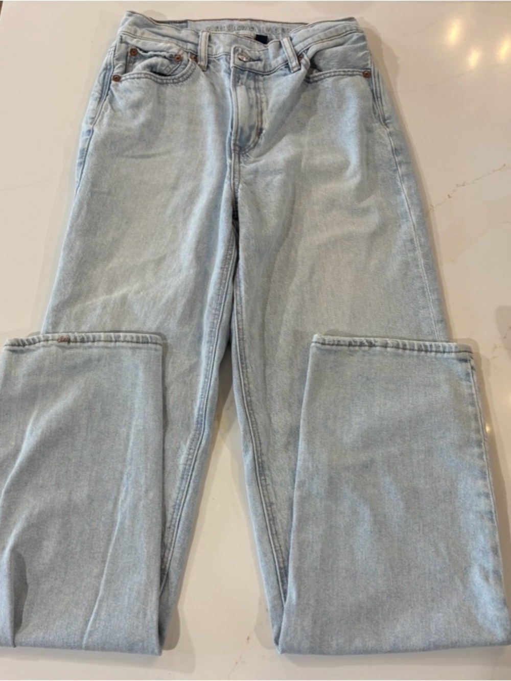 American Eagle Outfitters Light Wash Straight Leg Jeans